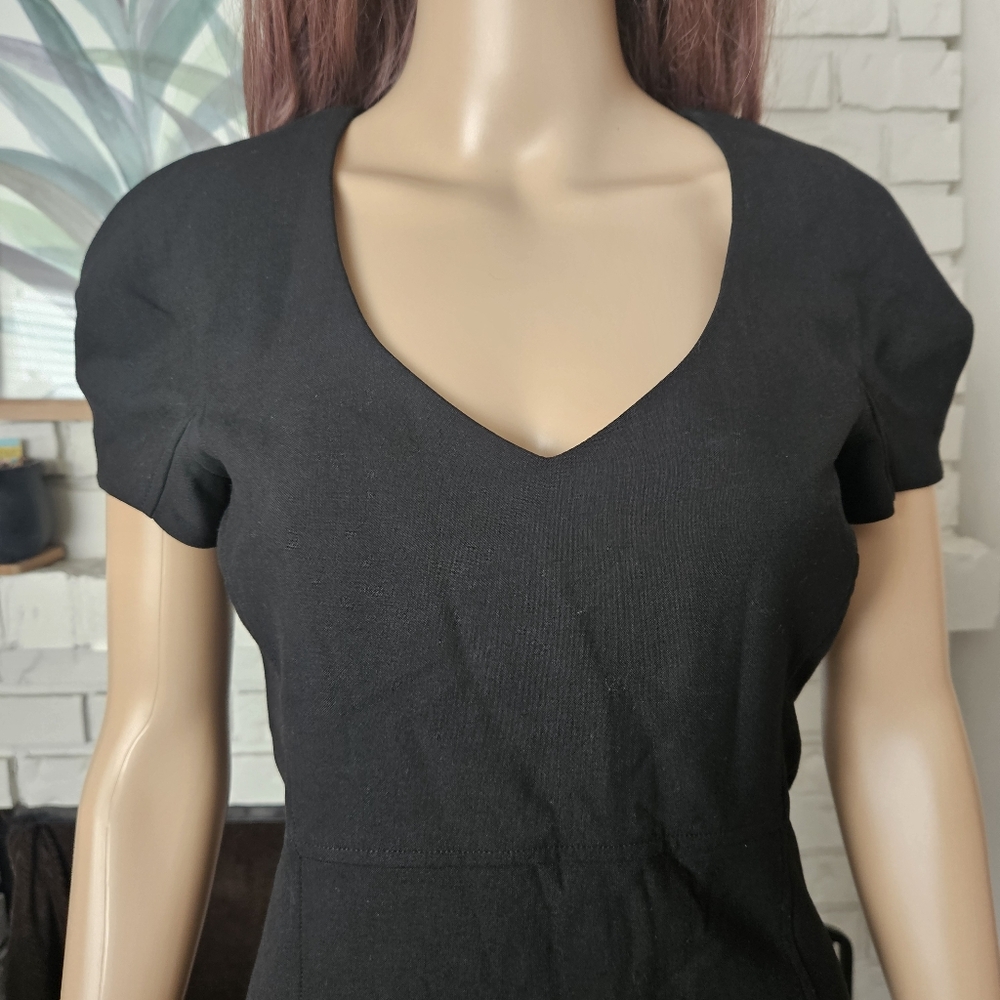 Aritzia Babaton black dress midi size 4 short sleeves - Picture 2 of 13